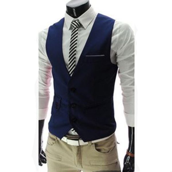 Men's suit vest new slim fit Korean version men's work clothes suit vest men's groomsman professional clothes men's vest - Image 3