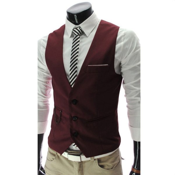 Men's suit vest new slim fit Korean version men's work clothes suit vest men's groomsman professional clothes men's vest - Image 4