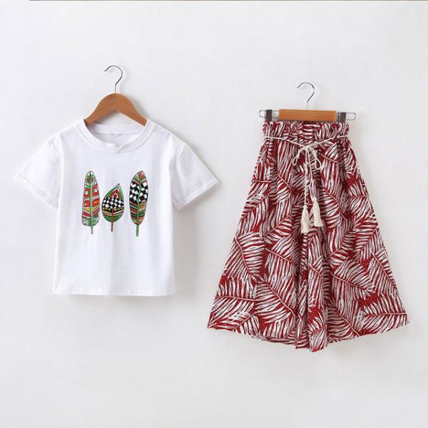 Girls Clothing Sets Summer Short Sleeve T-Shirt+Pants 2 Pcs Kids Outwear Children Clothes Suits - Image 8