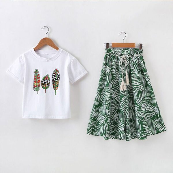 Girls Clothing Sets Summer Short Sleeve T-Shirt+Pants 2 Pcs Kids Outwear Children Clothes Suits - Image 9