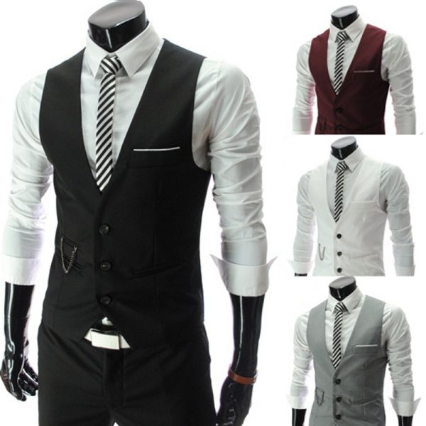 Men's suit vest new slim fit Korean version men's work clothes suit vest men's groomsman professional clothes men's vest - Image 2